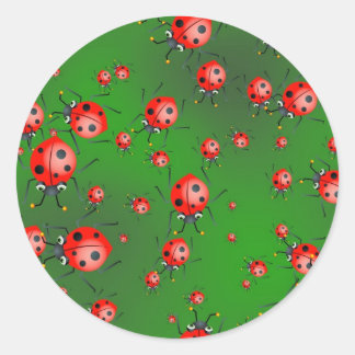 Ladybug Wallpaper Runder Aufkleber