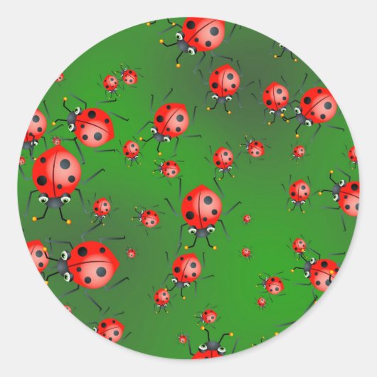Ladybug Wallpaper Runder Aufkleber (Vorderseite)