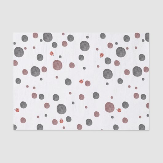 Ladybug Watercolor Dots Seidenpapier (Vorderseite)