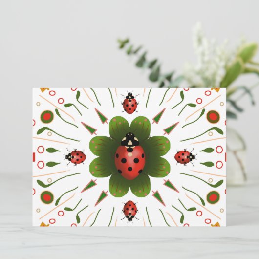 Ladybug Weihnachtskarte Feiertagskarte (Stehend Vorderseite)