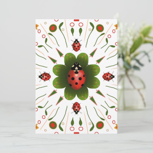 Ladybug Weihnachtskarte Feiertagskarte (Stehend Vorderseite)
