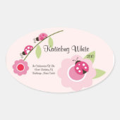 Ladybug-Weinetikett Ovaler Aufkleber (Vorderseite)