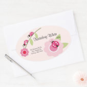 Ladybug-Weinetikett Ovaler Aufkleber (Umschlag)