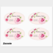 Ladybug-Weinetikett Ovaler Aufkleber (Blatt)