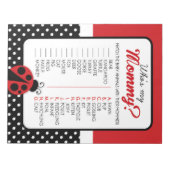 Ladybug Who is My Mommy Baby Animal Shower Game Notizblock (Vorderseite)