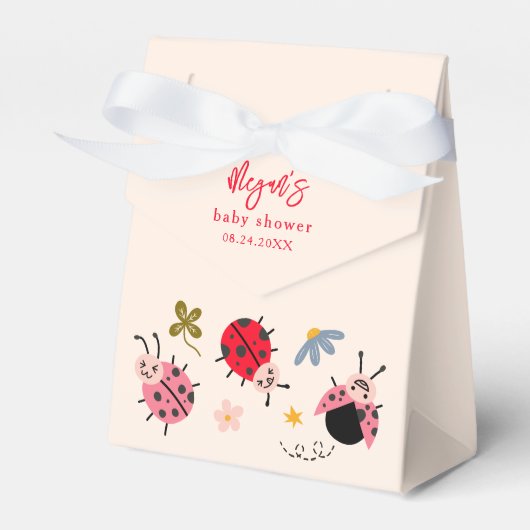 Ladybug Wildblume Baby Dusche Fevor Box Geschenkschachtel (Vorderseite)