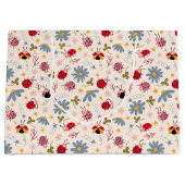 Ladybug Wildblume Pattern Große Geschenktüte (Vorderseite)