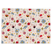 Ladybug Wildblume Pattern Große Geschenktüte (Rückseite)