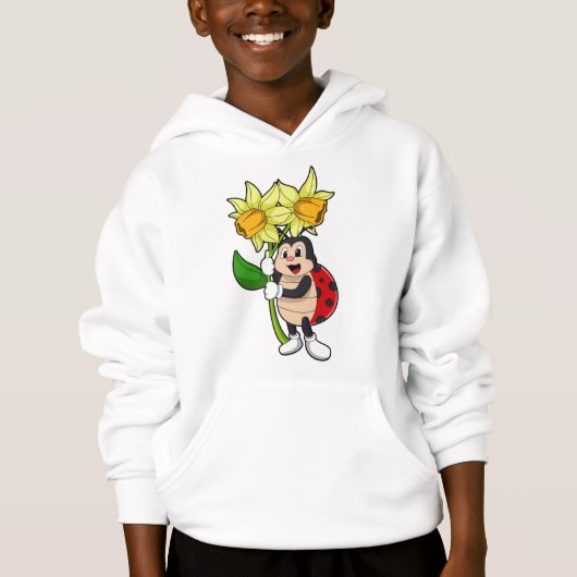 Ladybug with Flower Daffodil Hoodie (Vorderseite)
