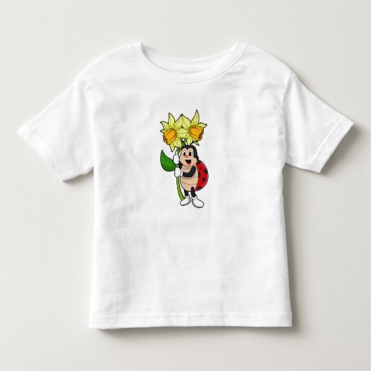 Ladybug with Flower Daffodil Kleinkind T-shirt (Vorderseite)