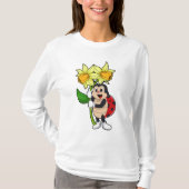 Ladybug with Flower Daffodil T-Shirt (Vorderseite)