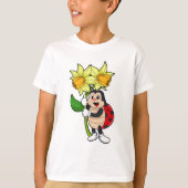 Ladybug with Flower Daffodil T-Shirt (Vorderseite)