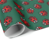 Ladybug Wrapping Paper Niedliche Ladybird Bug Pape Geschenkpapier (Rolleneckpunkt)