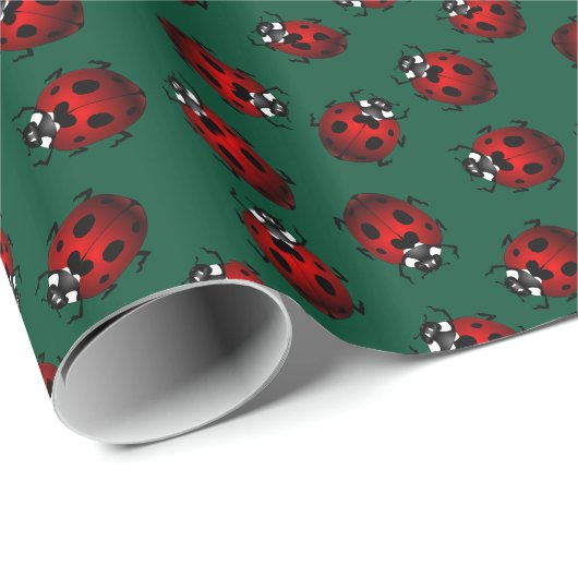 Ladybug Wrapping Paper Niedliche Ladybird Bug Pape Geschenkpapier (Rolleneckpunkt)