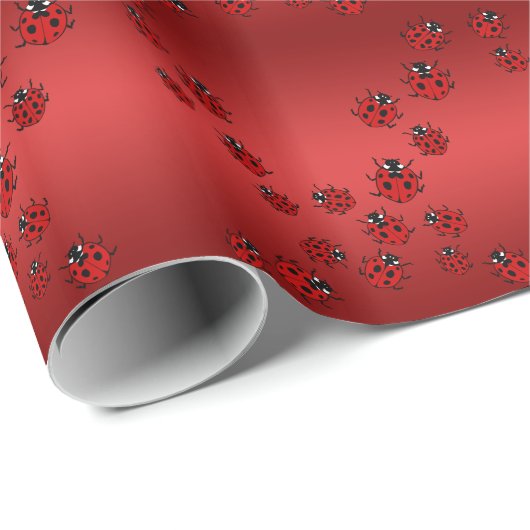 Ladybug Wrapping Paper Niedliche Ladybird Bug Pape Geschenkpapier (Rolleneckpunkt)