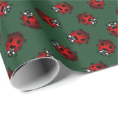 Ladybug Wrapping Paper Niedliche Ladybird Bug Pape Geschenkpapier (Rolleneckpunkt)