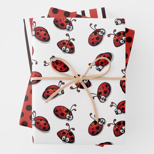 Ladybug Wrapping Paper Set 3 Geschenkpapier Set (Beispiel)