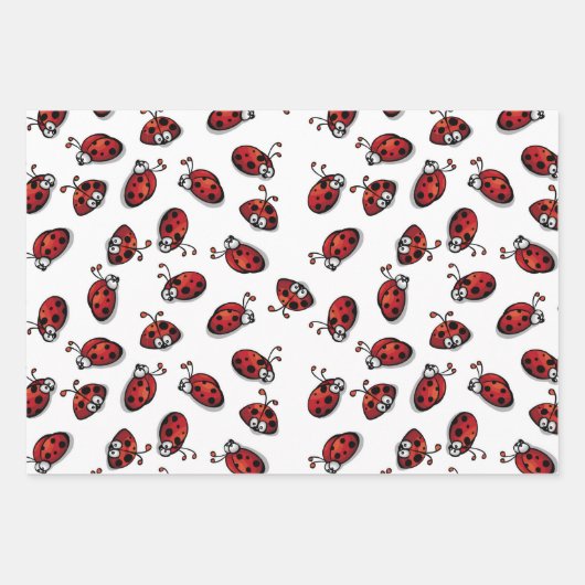 Ladybug Wrapping Paper Set 3 Geschenkpapier Set (Vorderseite)
