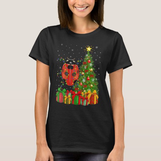 Ladybug   Xmas Holiday Santa Ladybug Christmas Tre T-Shirt (Vorderseite)