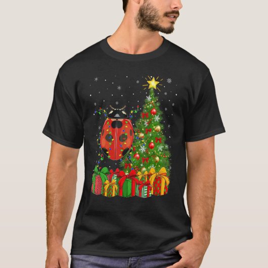 Ladybug Xmas Holiday Santa Ladybug Christmas Tre T-Shirt (Vorderseite)