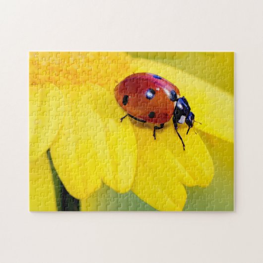 Ladybug Yellow Blume Foto Puzzle (Horizontal)