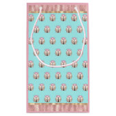 Ladybug Zickzack rosa bläulich niedlich Kleine Geschenktüte (Rückseite)