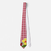 Ladybug zu Carmine Red Gingham Krawatte (Vorderseite)