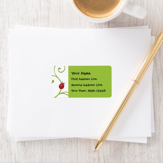 Ladybug zu Wein Adressaufkleber (Insitu)