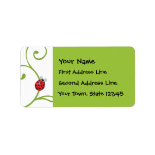 Ladybug zu Wein Adressaufkleber