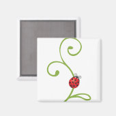 Ladybug zu Wein Magnet (Vorderseite/Rückseite)