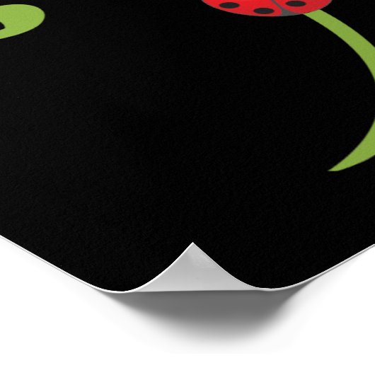 Ladybug zu Wein Poster (Ecke)