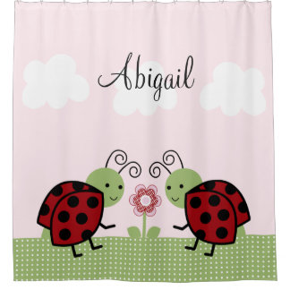 Ladybugs and Blume Girls Kinderduschvorhang Duschvorhang