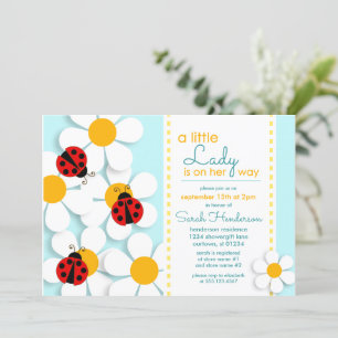 Ladybugs and Daisies Baby Shower Einladungen