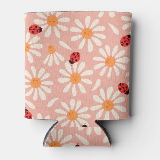Ladybugs and Daisies Custom Name Dosenkühler (Vorderseite)