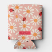 Ladybugs and Daisies Custom Name Dosenkühler (Rückseite)