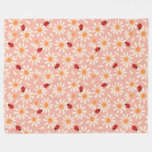 Ladybugs and Daisies Fleece Blanket (Vorderseite (Horizontal))