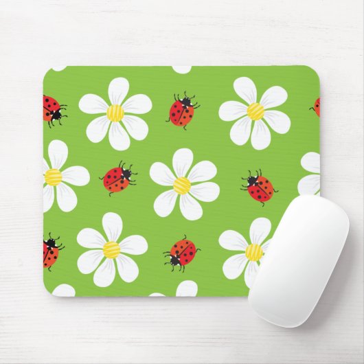 Ladybugs and Daisies Mousepad (Mit Mouse)