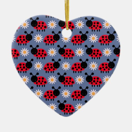 Ladybugs and Daisies Pattern Keramik Ornament (Vorne)