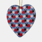 Ladybugs and Daisies Pattern Keramik Ornament (Links)