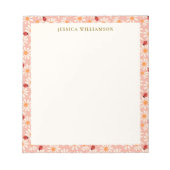 Ladybugs and Daisies Personalized Name Notizblock (Vorderseite)