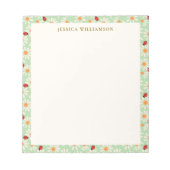 Ladybugs and Daisies Personalized Name Notizblock (Vorderseite)