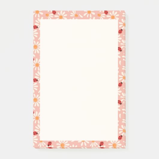 Ladybugs and Daisies Post-it Klebezettel (Vorderseite)