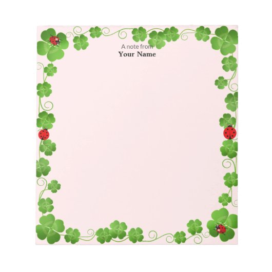 Ladybugs and Four_Leaf Clovers Simple Notizblock (Vorderseite)