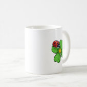 Ladybugs and Green Leaves Nature Illustration Past Kaffeetasse (VorderseiteRechts)