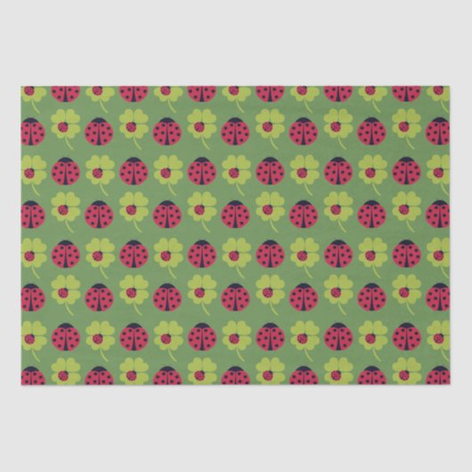 Ladybugs and Lucky Clover Seidenpapier (Vorderseite)