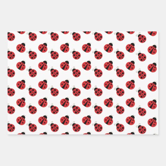 Ladybugs and Polka Dots Design Wrapping Paper She Geschenkpapier Set (Vorderseite 3)