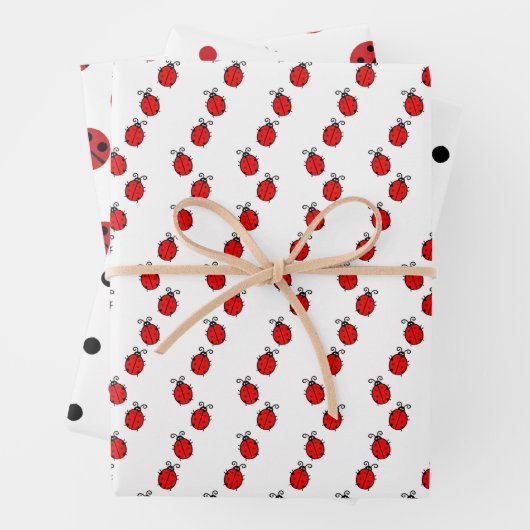 Ladybugs and Polka Dots Design Wrapping Paper She Geschenkpapier Set (Beispiel)