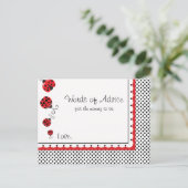 Ladybugs and Polka Dots Mommy Advice Card Hinweiskarte (Stehend Vorderseite)