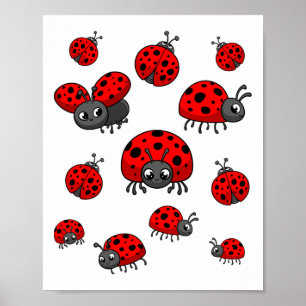 Ladybugs Art for Boy Girl Kid Kinderinsekt Ladyb Poster