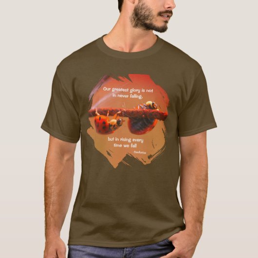 Ladybugs Attitude Inspirational Confucius Quote T-Shirt (Vorderseite)